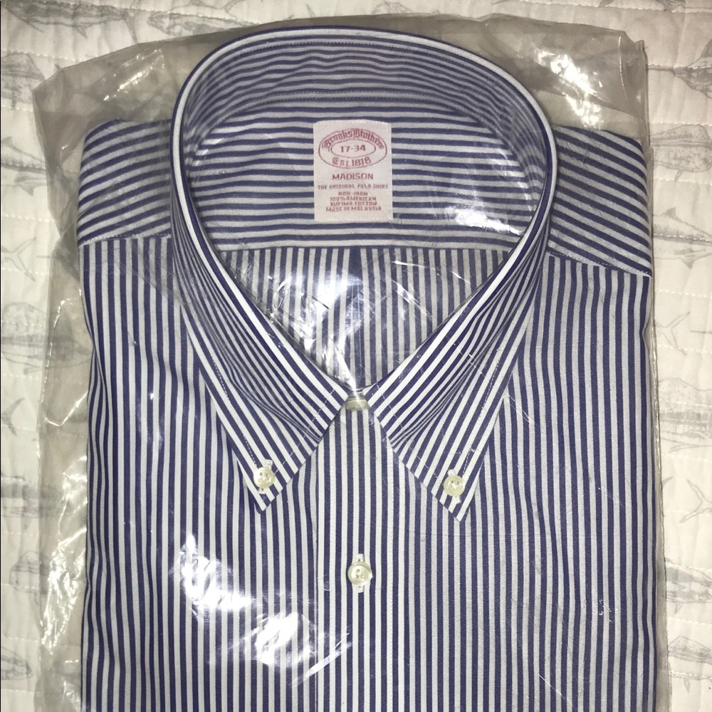 NEW Brooks Brothers Dress Shirt Purple 17 34